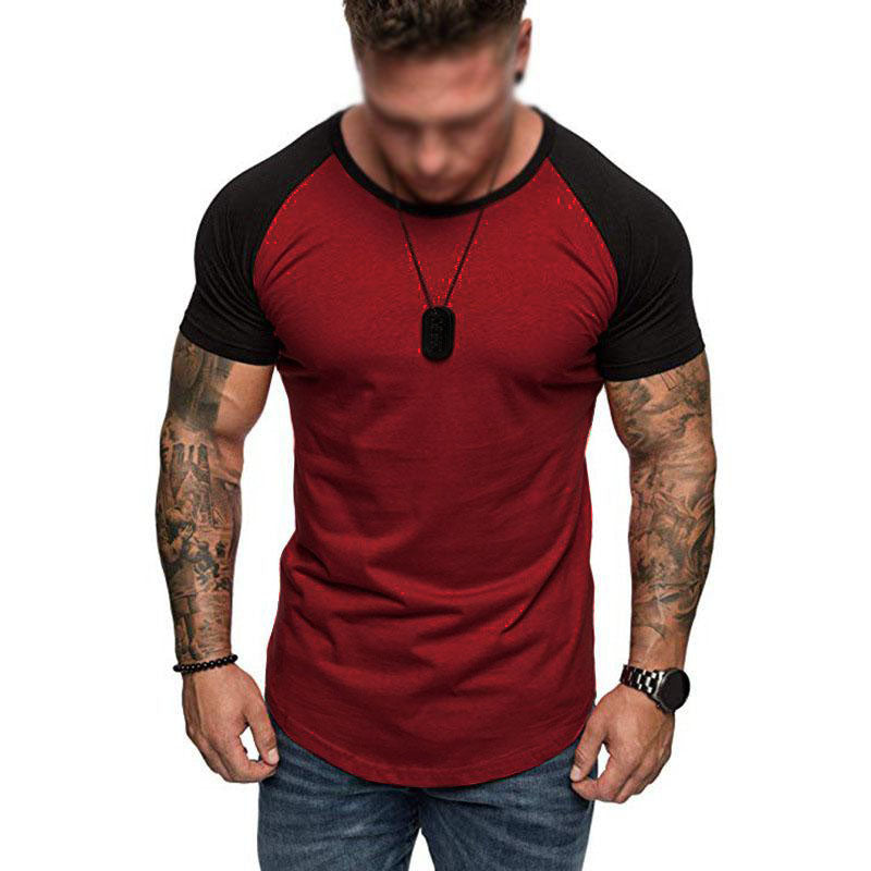 Men's Casual Color Contrasting Raglan Sleeve T-Shirt