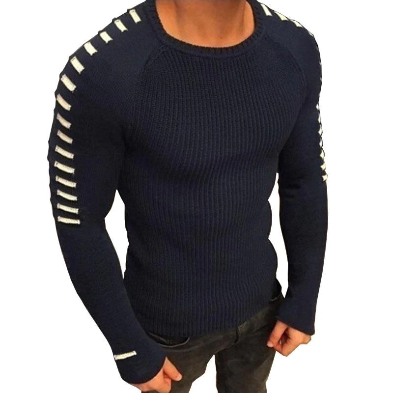 Men's Casual Round Neck Slim Fit Long Sleeve Knit ...