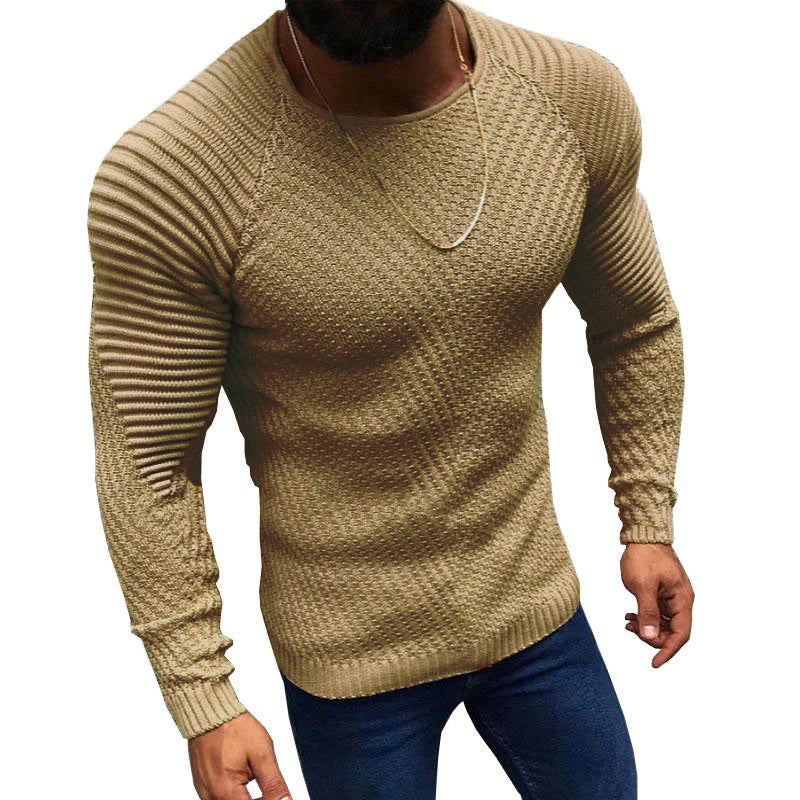 Men's Round Neck Slim Long Sleeve Pullover Knit Sw...