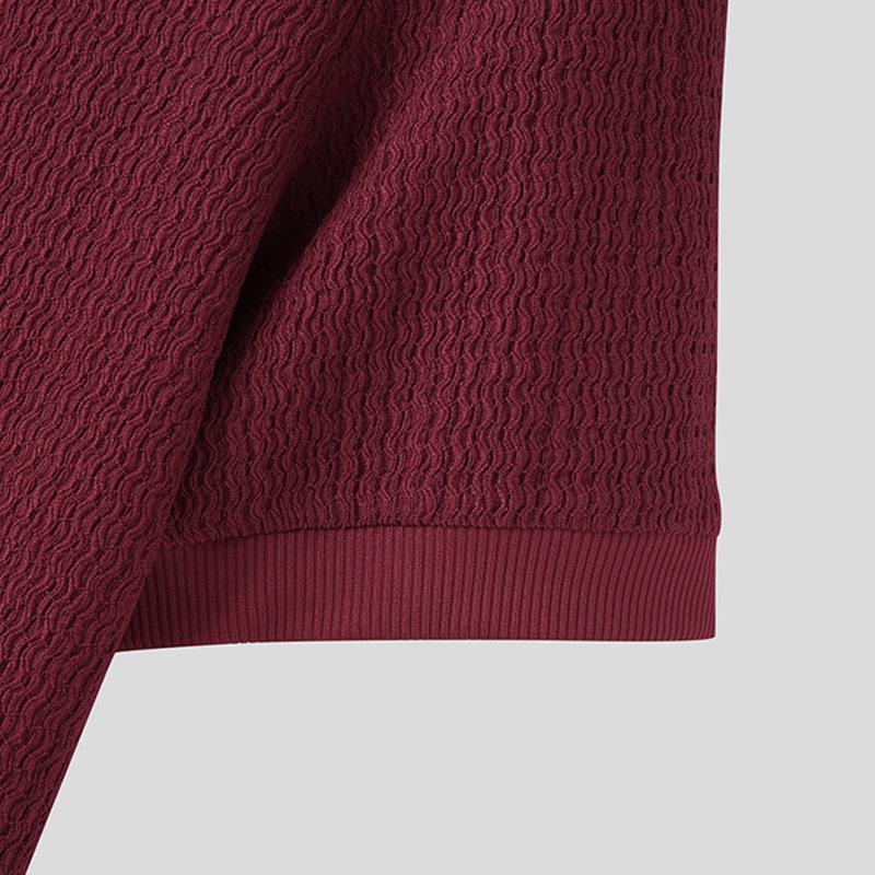 Men's Half Turtleneck Solid Color Tight Knitted Short-Sleeved T-Shirt