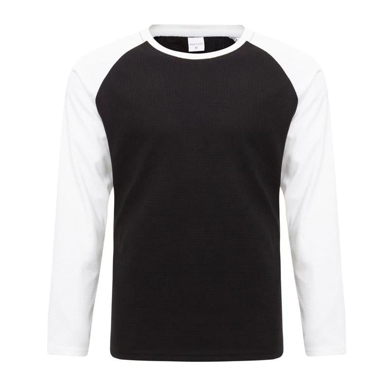 Men's Waffle Casual Stitching Long Sleeve T-Shirt