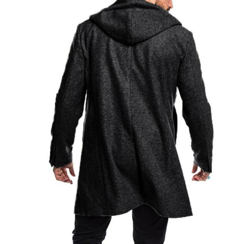 Men's Casual Hooded Double Breasted Coat