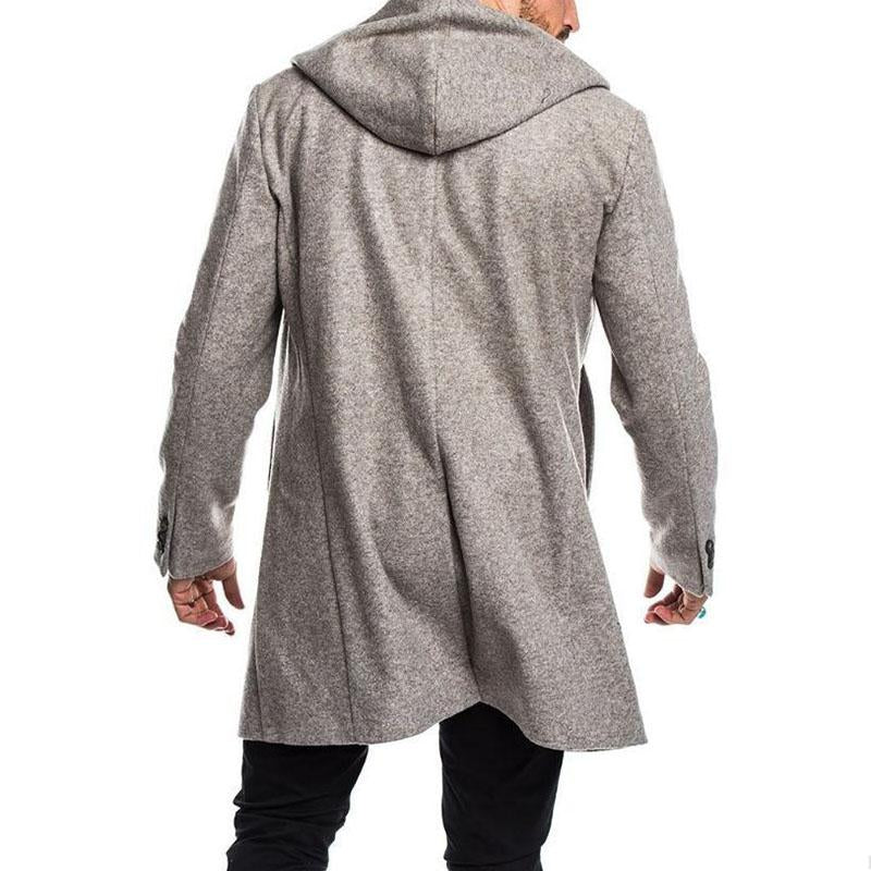 Men's Casual Hooded Double Breasted Coat