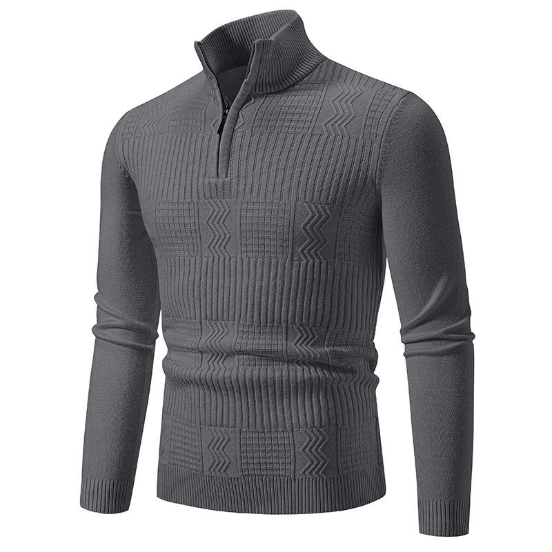 Men's Casual Warm Slim Fit Stand Collar Pullover S...