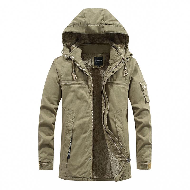 Men's Washed Cotton Padded Jacket Thick Workwear Padded Jacket