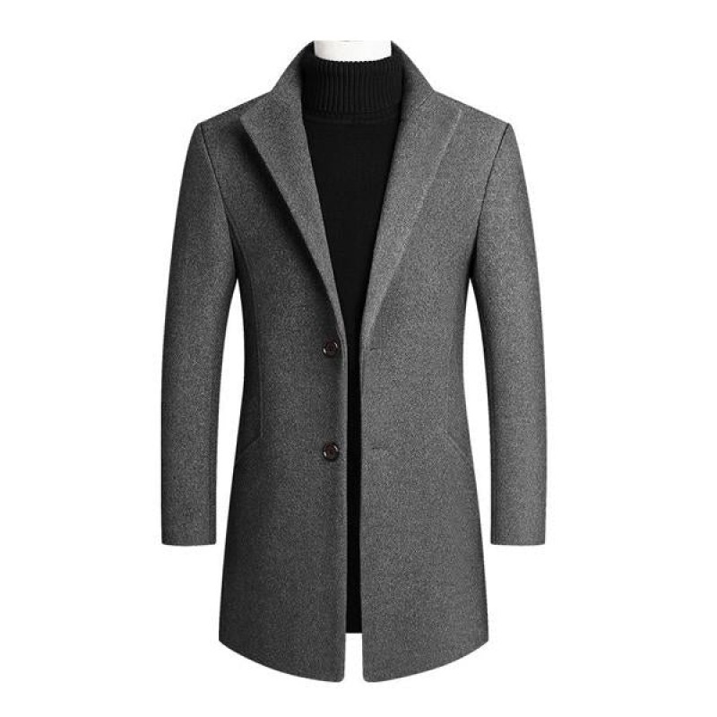 Men's Solid Color Long Lapel Blazer