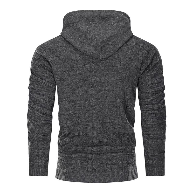 Men's Jacquard Pullover Knit Hooded Sweater