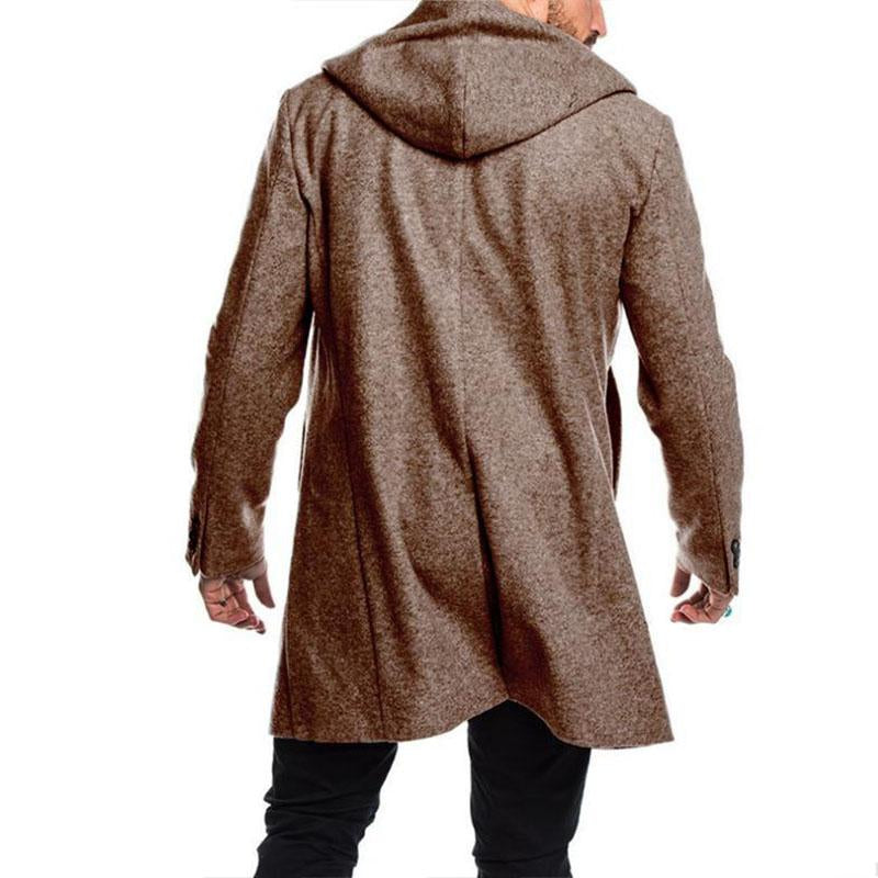 Men's Casual Hooded Double Breasted Coat