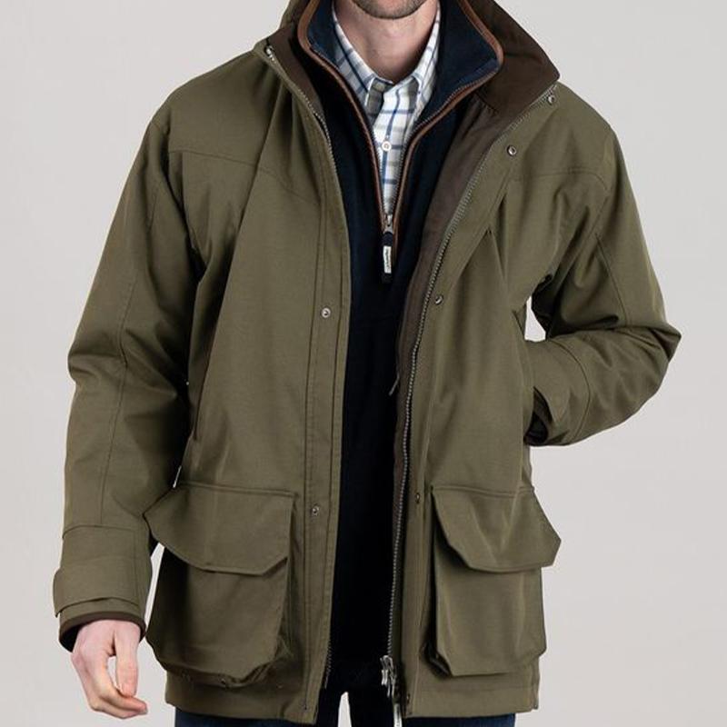 Men's Army Green Stand Collar Coat