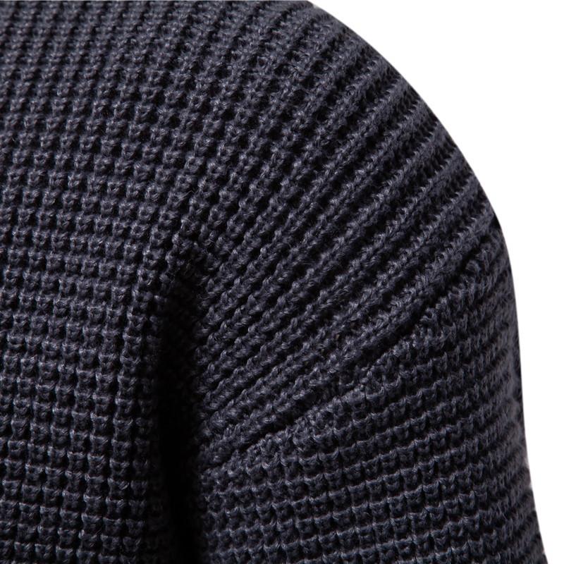 Men's Stylish Contrast Color Crew Neck Pullover Knitted Sweater