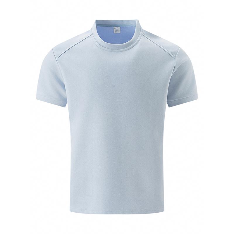 Men's Solid Suede Round Neck Short Sleeve T-shirt