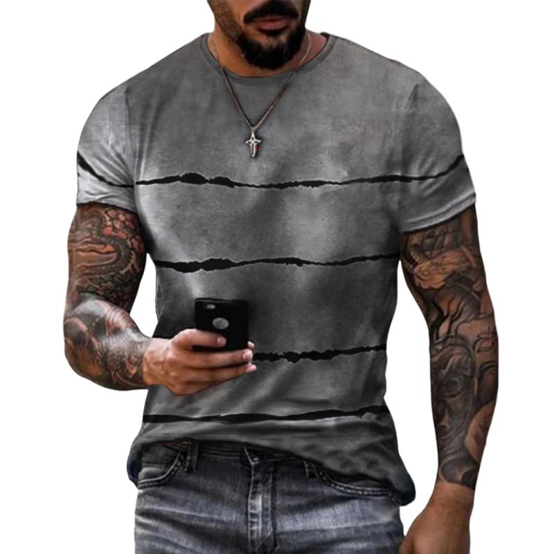 Men's Casual Printed Loose Short Sleeve T-Shirt