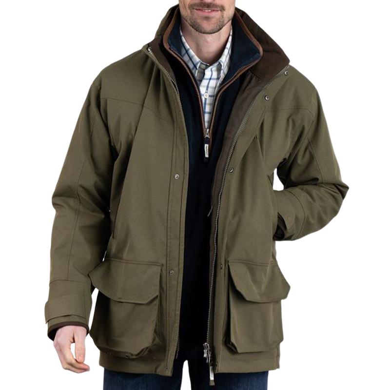 Men's Army Green Stand Collar Coat