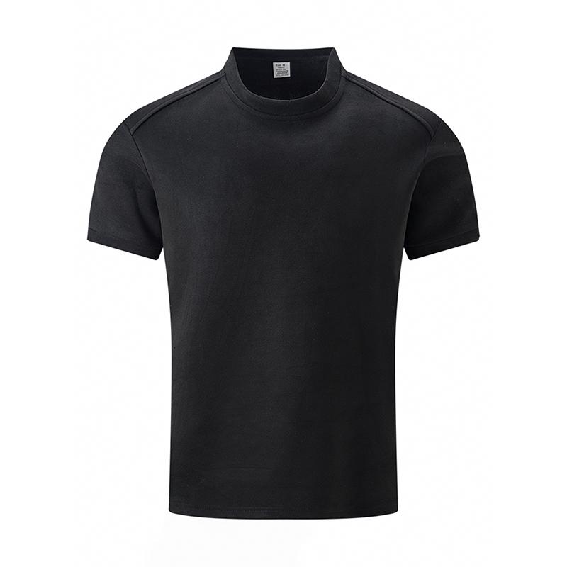 Men's Solid Suede Round Neck Short Sleeve T-shirt