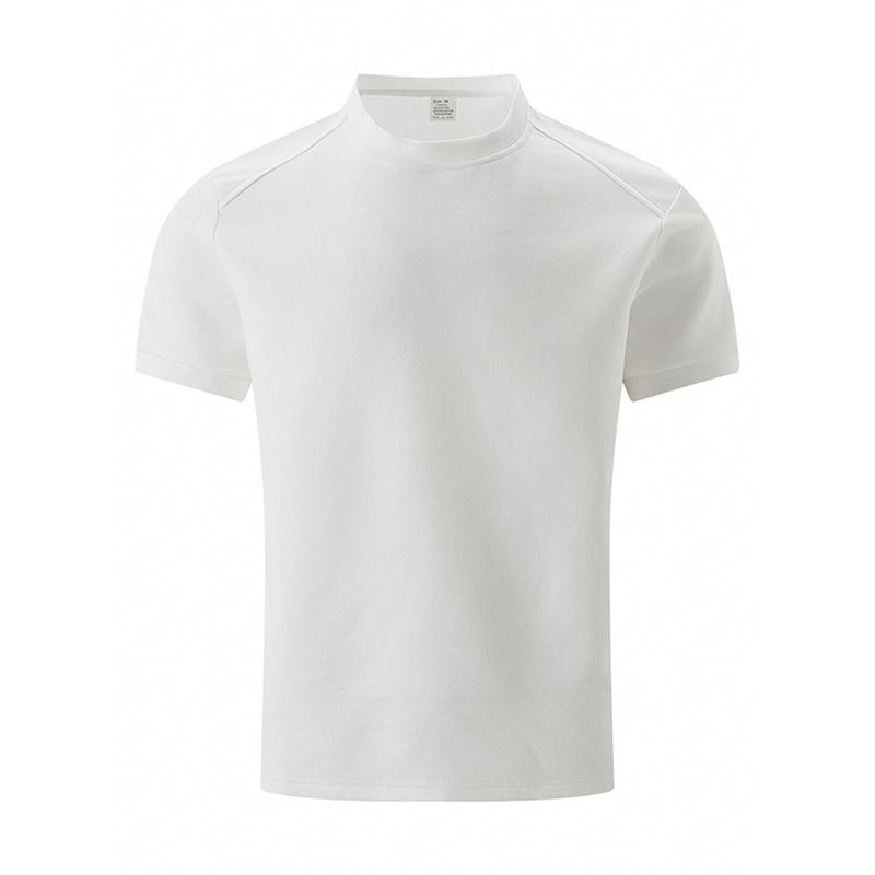 Men's Solid Suede Round Neck Short Sleeve T-shirt